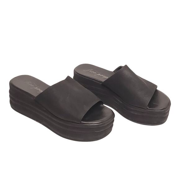 Free People Harbor Flatform Sandals Black EU 38 / 8 US - Picture 6 of 9